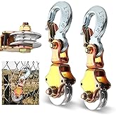 Fumete 2 Pack Snatch Block 1 Ton (2200 Lbs) Capacity 5/16" Swivel Hook | Anodized for Wire Synthetic Rope 5/16", Swivel Eye Prevents Twist, Off-Road Recovery Rigging Lifting System