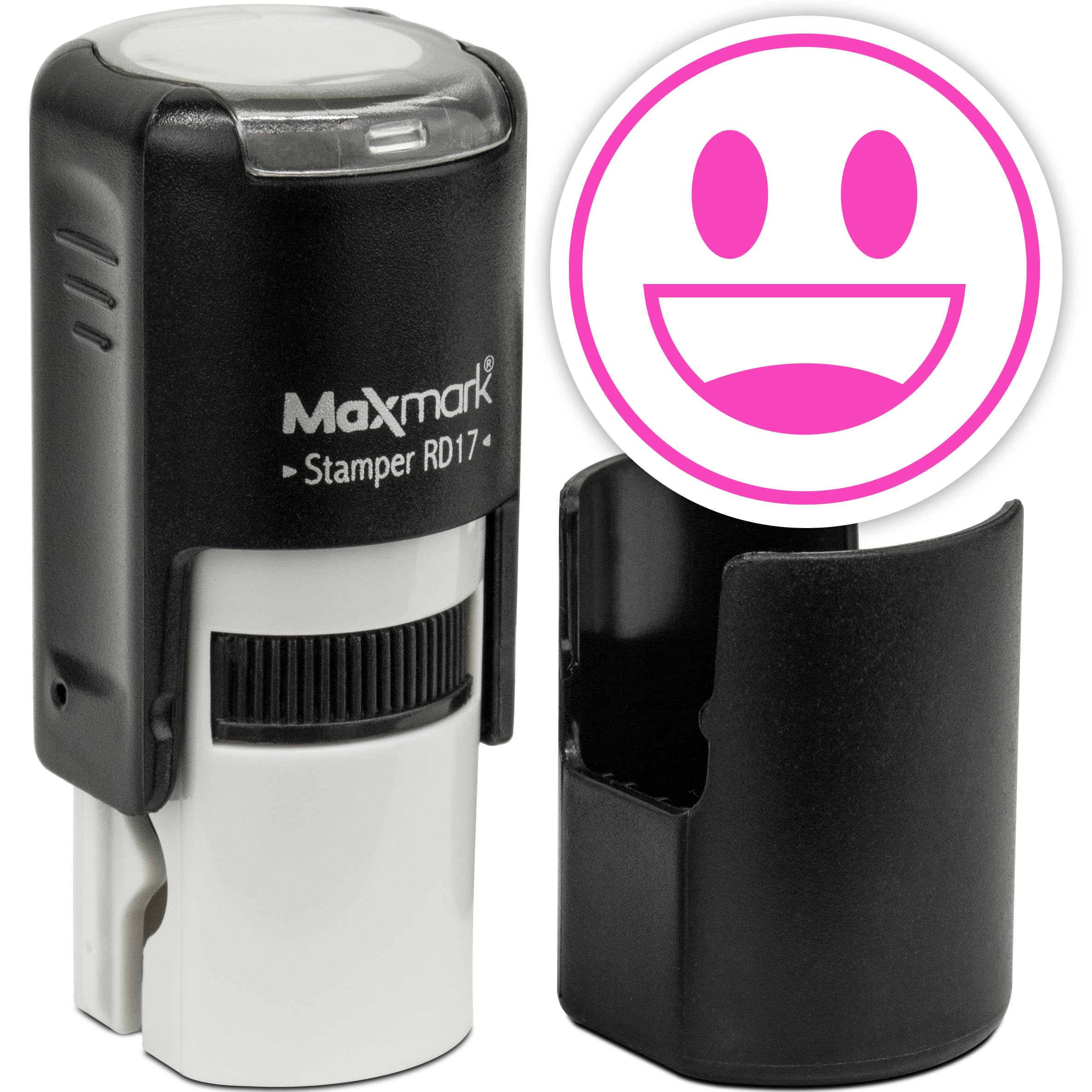 MaxMark Round Self Inking Emoji Stamp - Smiling