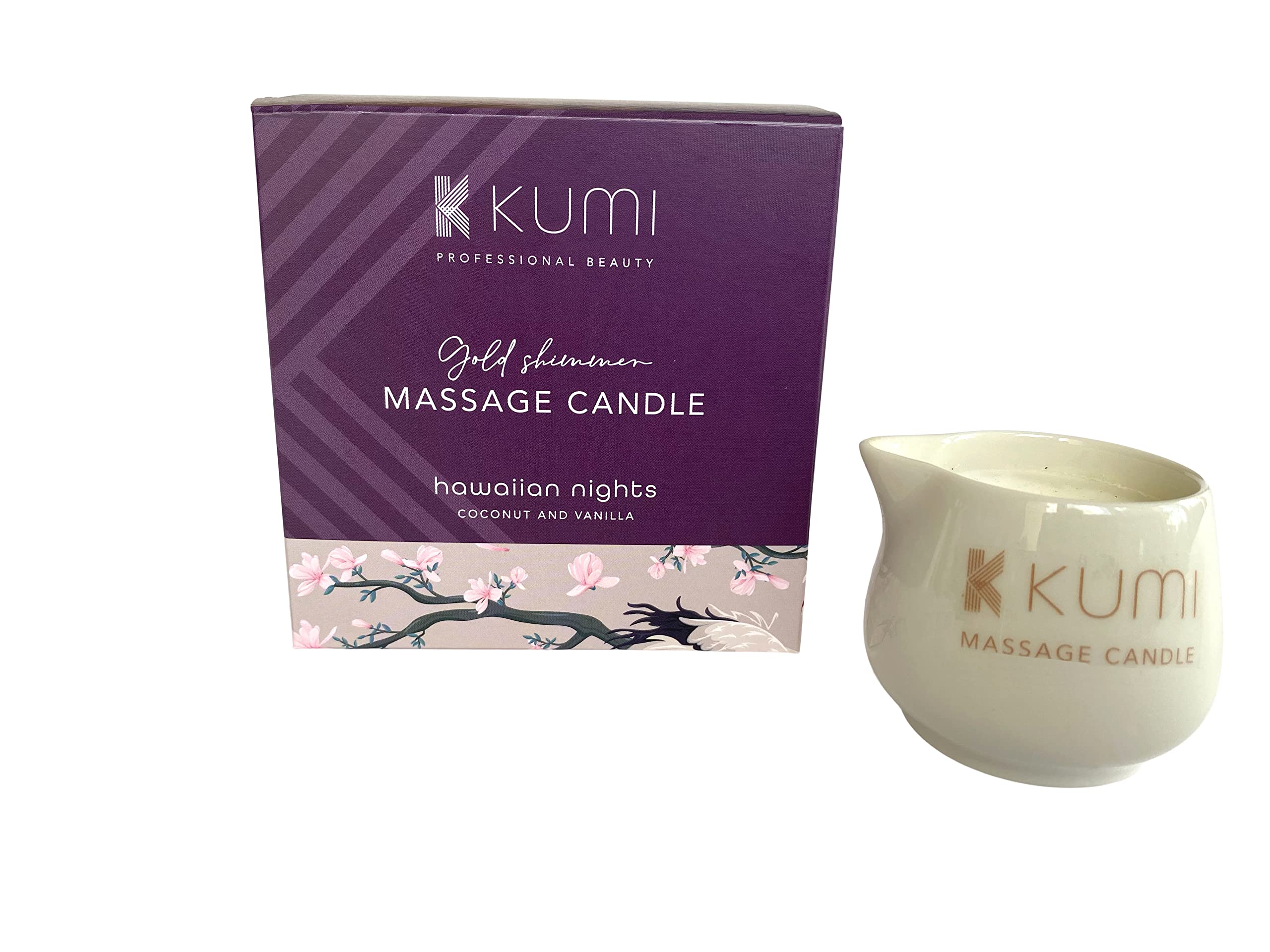 Kumi Aromatherapy Massage Candle - Scented Candle for Massage - Plant Based & Vegan Massage Oil Based Candle - Home Spa - UK Made - 55g - Hawaiian Nights