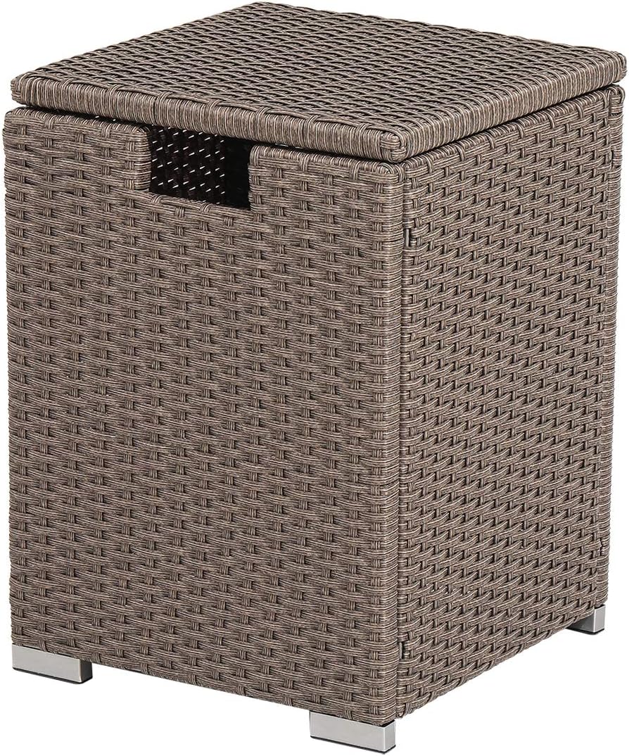 Amazon.com: HOMPUS 16-Inch Tank Table with Storage, Wicker Rattan 20