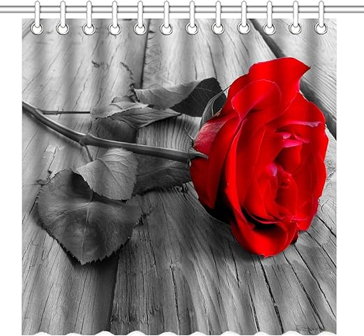 Amazon Com Wknoon 72 X 72 Inch Shower Curtain Awesome Red Rose