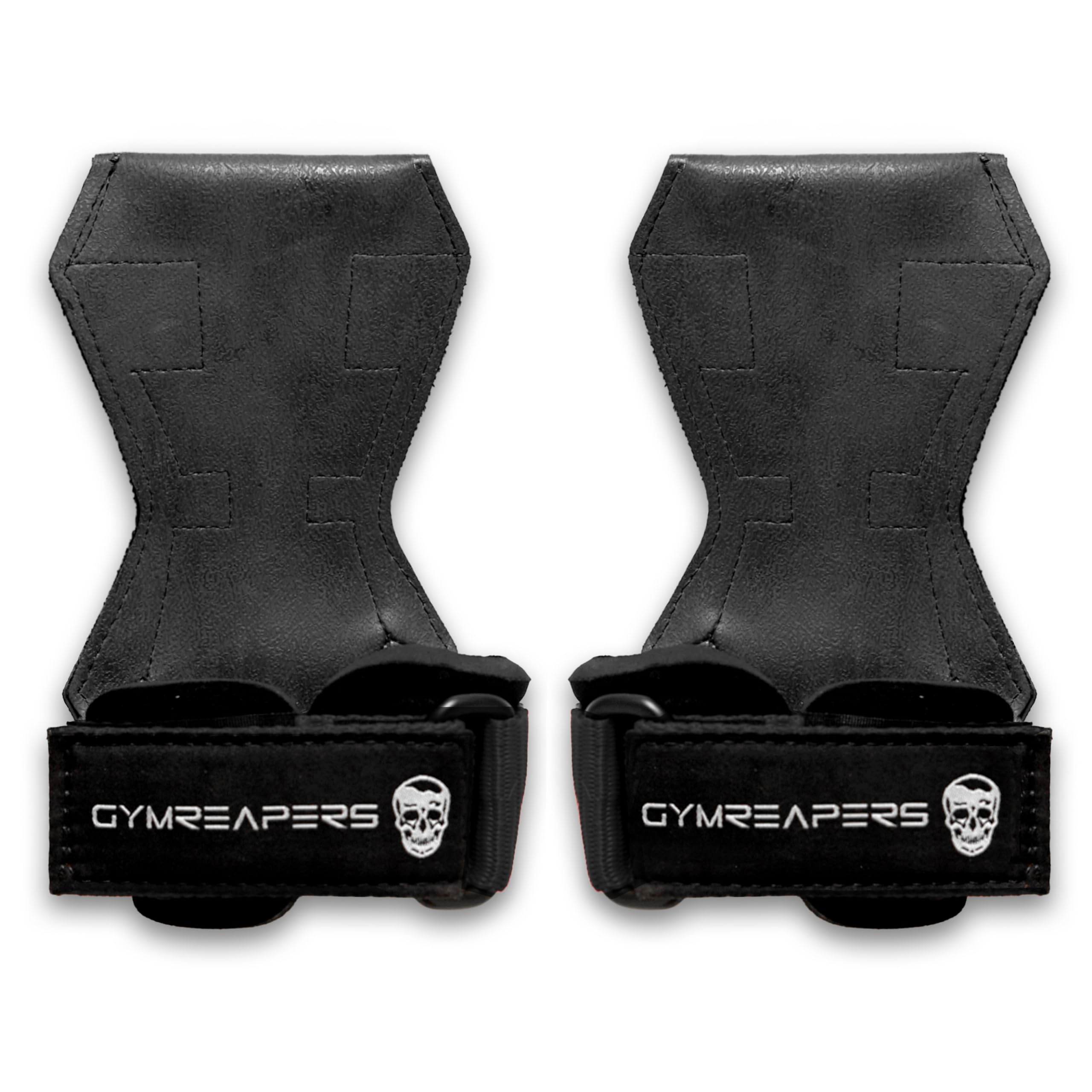 Photo 1 of Gymreapers Weight Lifting Grips (Pair) for Heavy Powerlifting, Deadlifts, Rows, Pull Ups, with Neoprene Padded Wrist Wraps Support and Strong Rubber Gloves or Straps for Bodybuilding (Black, Large)