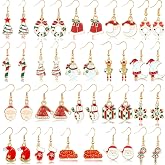 20/9 Pairs Christmas Earrings for Women Christmas Drop Dangle Earrings Set Christmas Tree Holiday Earrings Hook Earrings Party Jewelry Christmas Gifts