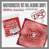 BABYMONSTER DRIP 1st Full Album Limited Bandana Version Zipper Bag+1ea Bandana+1ea Pin Button+7p Bandana Selfie PhotoCard+7p PhotoCard+1p QR Card+1ea Tracklist+Tracking Sealed
