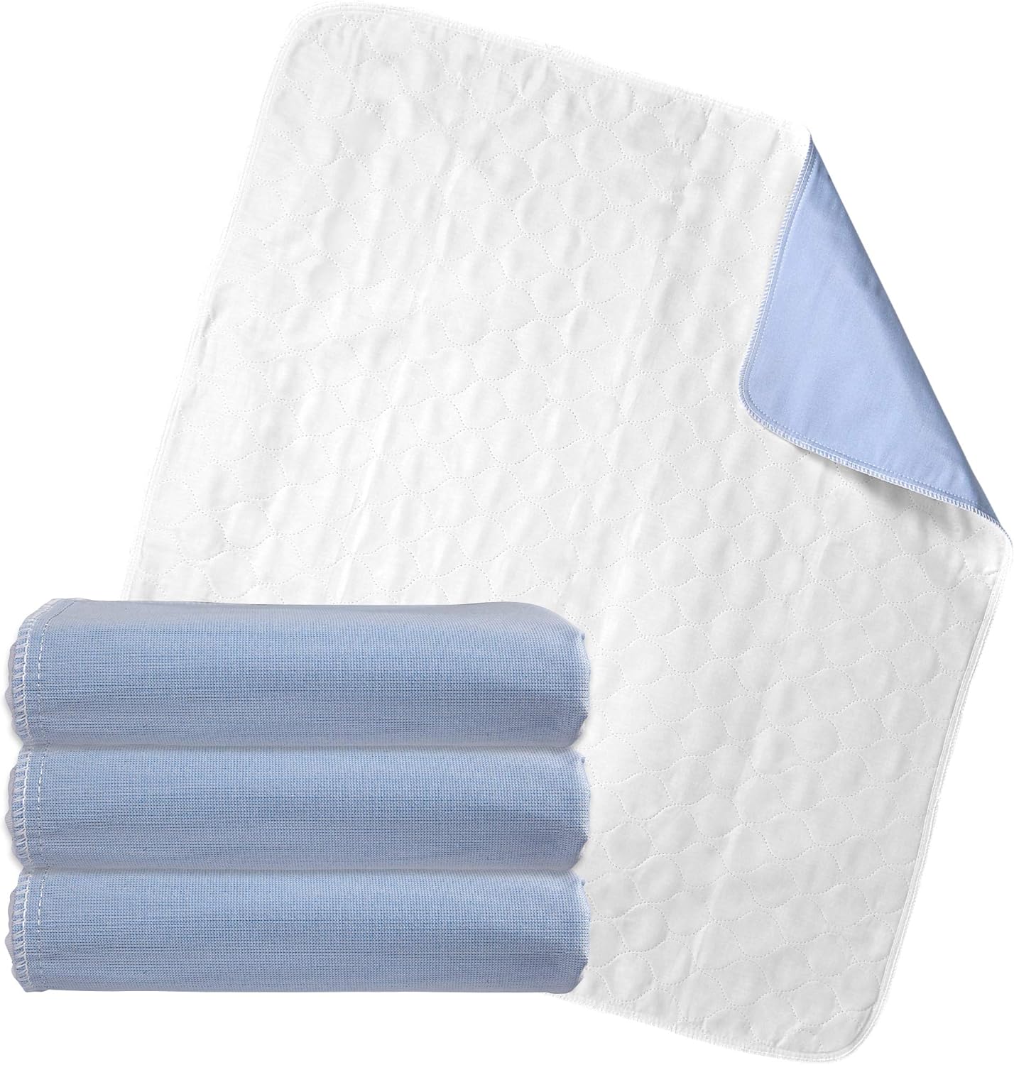 Incontinence Bed Pads - Reusable Waterproof Underpad Chair, Sofa and Mattress Protectors - Highly Absorbent, Machine Washable - for Children, Pets and Seniors (18x24 (Pack of 4), Blue): Health & Personal Care