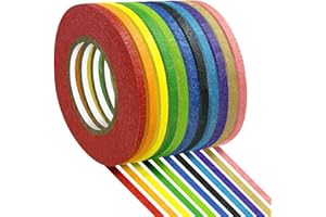 NAVY PENGUIN Thin Whiteboard Tape 1/8" (3mm) - 11 Color Rolls with 62 feet Length - Pinstripe Art White Board Marking Grid Chart Label Tapes for Lines, Charts, Kanban and Calendars