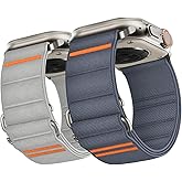 Suitisbest 2 Pack Sport Band Compatible with Apple Watch Ultra Band 49mm 46mm 45mm 44mm 42mm 41mm 40mm 38mm, Stretchy Sport Loop Strap for iWatch Series 11 10 9 8 7 6 5 4 3 2 1, SE 3 2 1, Ultra 3 2 1