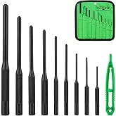SWANLAKE 9-Pieces Roll Pin Punch Set, Removing Repair Tool with Holder for Automotive, Watch Repair,Jewelry and Craft
