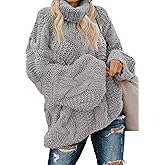 Dokotoo Womens Turtle Neck Sweater Fashion 2025 Loose Casual Cozy Chunky Pullover Tops