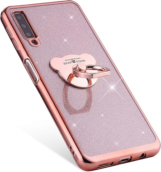 Amazon.com: Compatible with Samsung Galaxy A7 2018 Case,PHEZEN Girls Bling Glitter Sparkle TPU Case with 360 Ring Stand Holder,Chrome Soft Silicone Rubber Bumper Protective Case for Galaxy A7 2018, Rose Gold: Kitchen