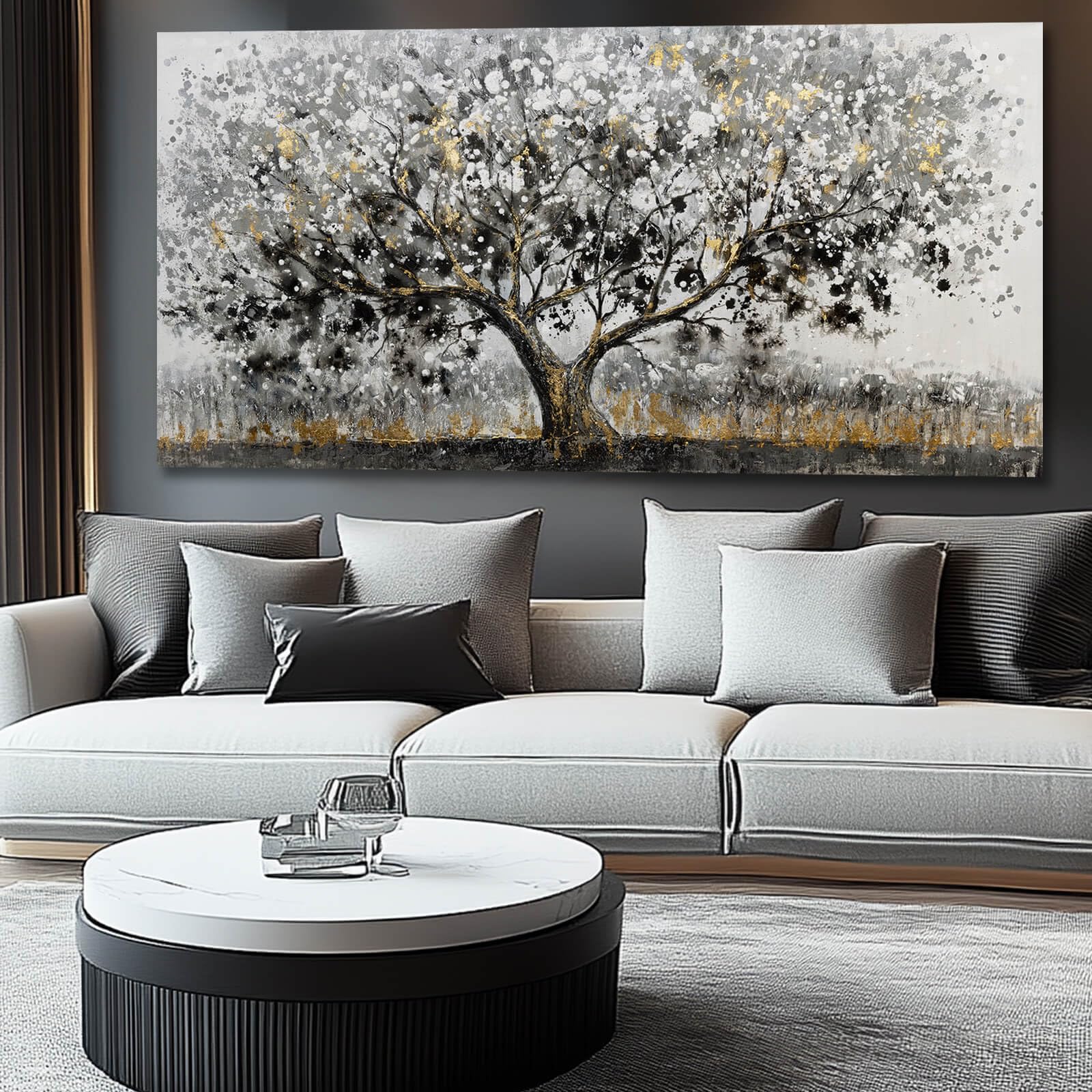Photo 1 of ***NOT BLACK COLOR DIFFERS SEE PHOTOS**
SDYA Tree Prints for Wall Decor Gold Large Paintings Vintage Home Decor 29"x58" Kitchen Pictures for Wall Artwork for Living Room