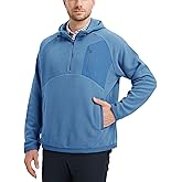 M MAELREG Hoodies for Men Quarter Zip Hooded Pullover Heavyweight Warm Microfleece Golf Polar Fleece Sweatshirt for Men