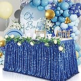 14ft Royal Blue Sequin Table Skirt Sparkle Party