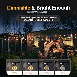 XURISEN 98FT Outdoor String Lights Patio LED G40