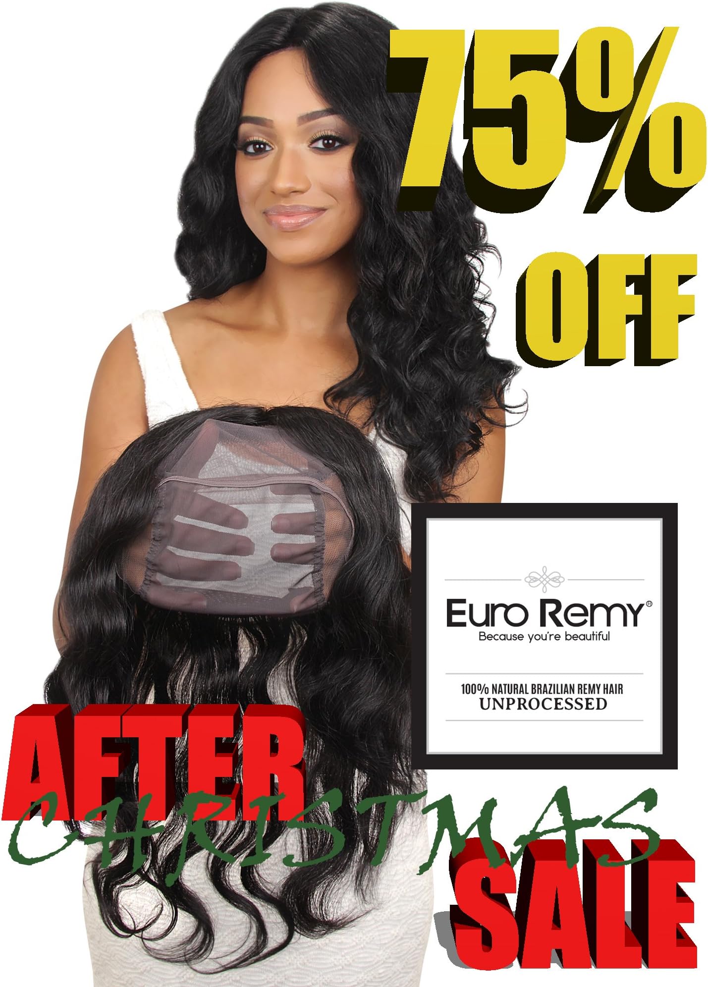 EURO REMY Brazilian Virgin 100% Unprocessed Human Hair Extensions 360 Lace Frontal Closure w/Cap Bodywave 10 inches Natural