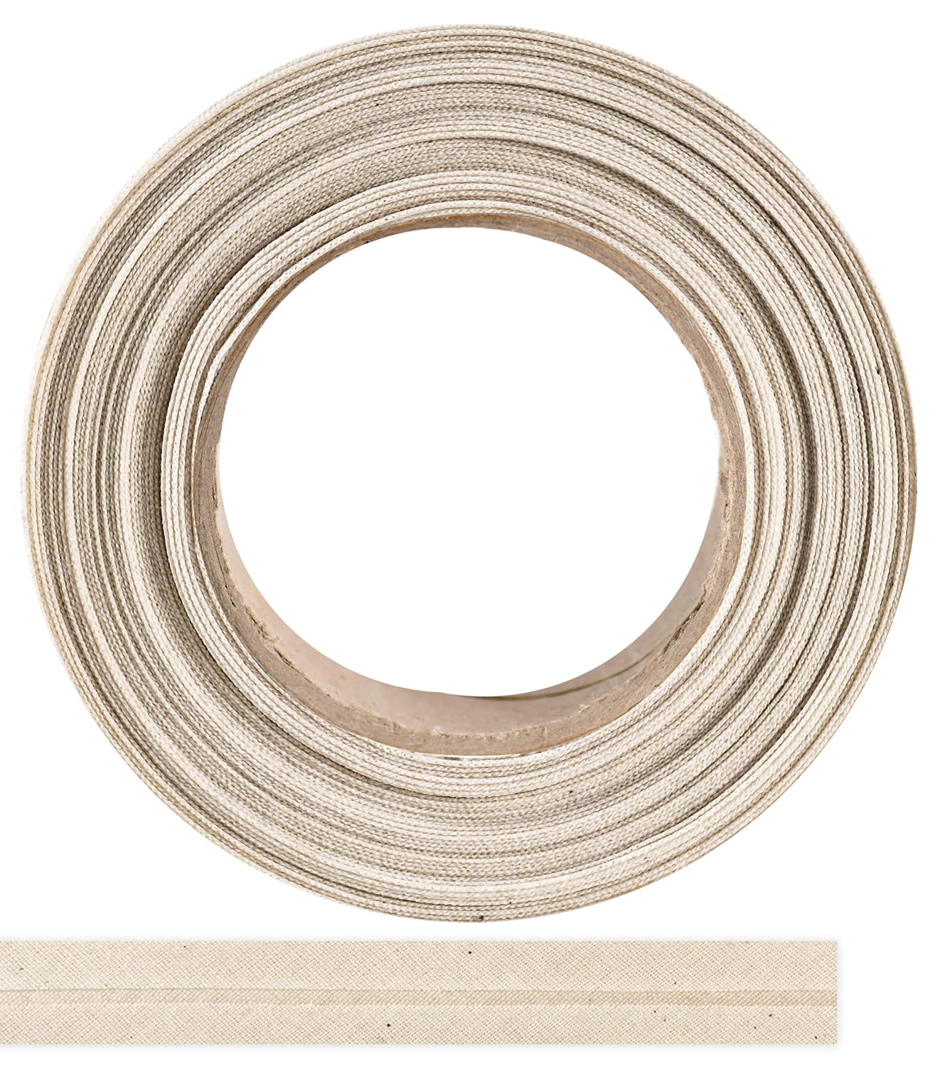 Bias binding made of 100% cotton - 10 mx 40 mm (folded) edging tape, cotton ribbon, bias binding - Ideal for DIY sewing - Made in Belgium, on a roll (natural)