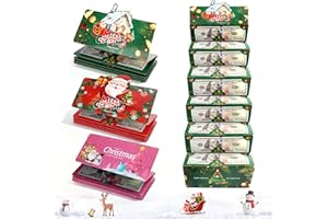 AIERSA 3Pcs Christmas Money Holders for Cash, Foldable Christmas Cash Gift Envelopes 10 Slots, Unique Multiple Checks Gift Card Book