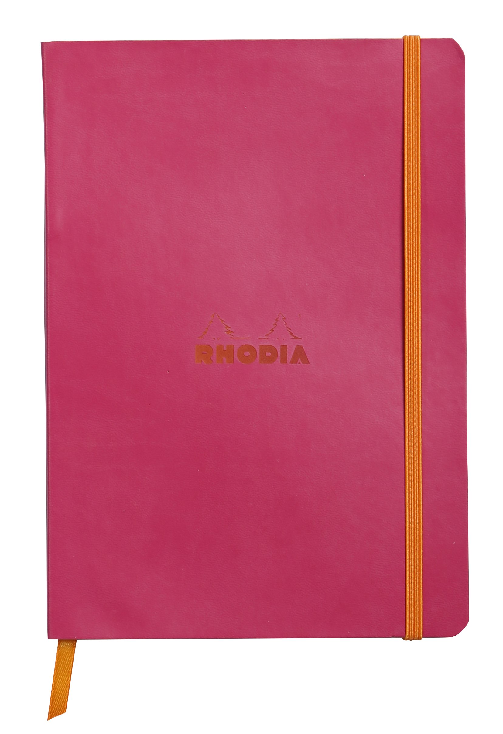 RHODIA 117412C - Raspberry Soft Notebook - A5 - Lined - 160 pages - Ivory Clairefontaine Paper 90 g/m - Bookmark, Elastic Closure - Faux Leather Cover - Rhodiarama Collection โ image 1