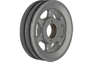 TB Woods 2BK67 FHP QT Bushed V-Belt Sheave, B Belt Section, 2 Grooves, QT Bushing required, Cast Iron, 6.45" OD, 3880 max rpm