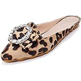 VYKF Mules for Women Flats Comfortable Slip on Backless Loafers Closed Toe Slides Women's Pointed Toe Mules Shoes