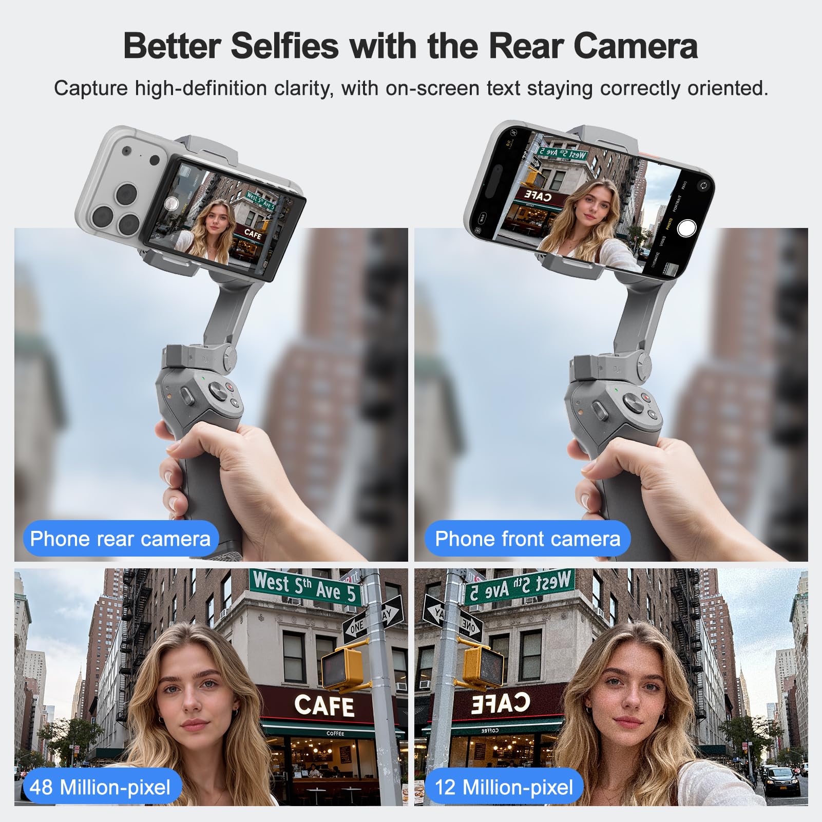 RRWKJ Vlog Screen Selfie Monitor,Wireless Mini Monitor for iPhone/Android Rear Camera with Magnetic Phone Clip Mount,Phone Rear Camera for Selfie Vlog Live Streaming on TikTok,YouTube,Instagram（Black）