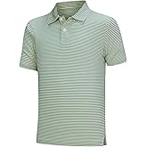 Willit Boys' Polo Shirt Striped Youth Kids Golf Shirts Quick Dry Athletic School Golf Polos Short Sleeve