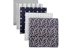 S&W SHLAX&WING 5 Pack Men's Pocket Squares Set 32cm Formal Handkerchiefs for Suits Weddings Tuxedos Assorted Colors Patterns