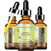 Botanical Beauty‎ Organic Moringa Oil 100% Pure Natural Undiluted 1 Fl.oz.- 30 ml. for Face Skin, Hair, Lips, Body, Nails Rich in Vitamin C, Vitamin E