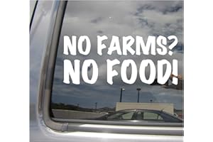 RIGHT NOW DECALS No Farms No Food - Farmers Market Farmer - Cars Trucks Moped Helmet Hard Hat Auto Automotive Craft Laptop Vinyl Decal Store Window Wall Sticker 10057
