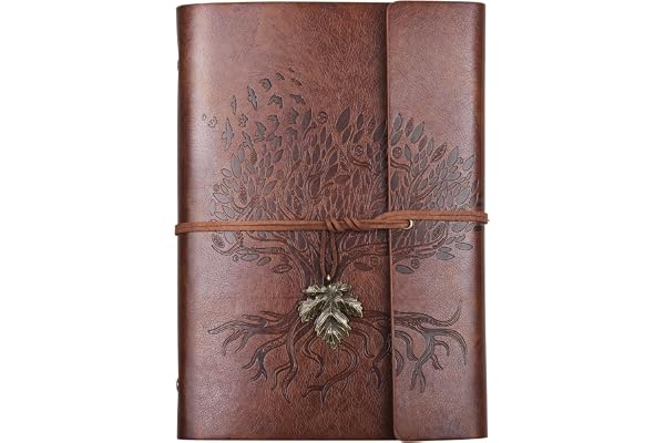 PU Leather Journal Notebook, Refillable Travel Vintage Writing Journals Diary, Gifts for Women, Men, Teen Girls and Boys, 100