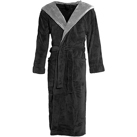 CelinaTex Bademantel mit Kapuze Damen Herren Morgenmantel kuschelig weich und super flauschig, Coral Fleece Saunamantel lang,