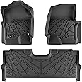 KARPAL Floor Mats Fit for 2017-2025 Ford F250/ F350 SuperCrew Cab with Factory Carpet & with Fold Flat Storage, Custom Fit TPE All Weather F-250/ F-350 Accessories 1st&2nd Floor Liners