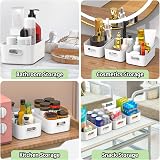 W&H 5 Pcs White Plastic Storage Boxes with Handle, 8.2 x 5.5 x 2.7 in view 7