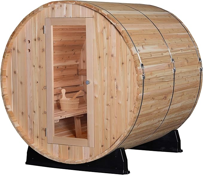 Almost Heaven Saunas 4Person Pinnacle Barrel Sauna (Rustic Cedar