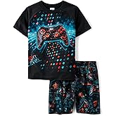 The Children's Place boys Short Sleeve Top and Shorts 2 Piece Pajama Set