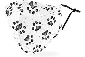 Weddingstar 3-Ply Adult Washable Cloth Face Mask Reusable and Adjustable with Filter Pocket - Paw Prints