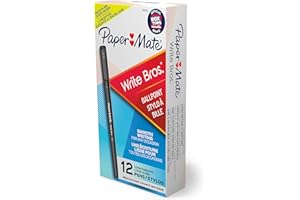 Paper Mate® Ballpoint Stick Pens, Medium Point, 1.0 mm, Black Barrel, Black Ink, Pack Of 12
