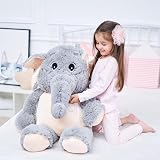 IKASA Giant Elephant Plush Toy 39 Inches Soft Gray Stuffed Animal view 3