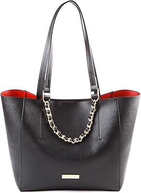 black chain tote bag