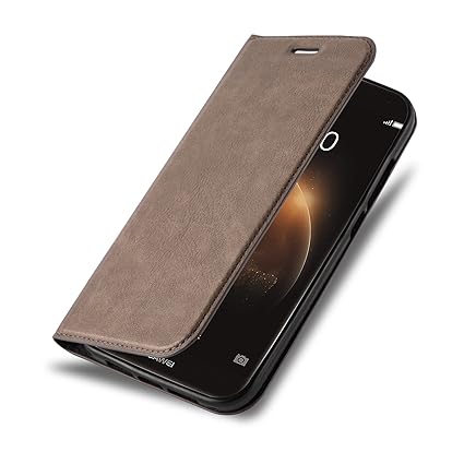Cadorabo Hülle für Huawei G7 Plus / G8 / GX8 - Hülle in Kaffee BRAUN – Handyhülle mit Magnetverschluss, Standfunktion und Kar