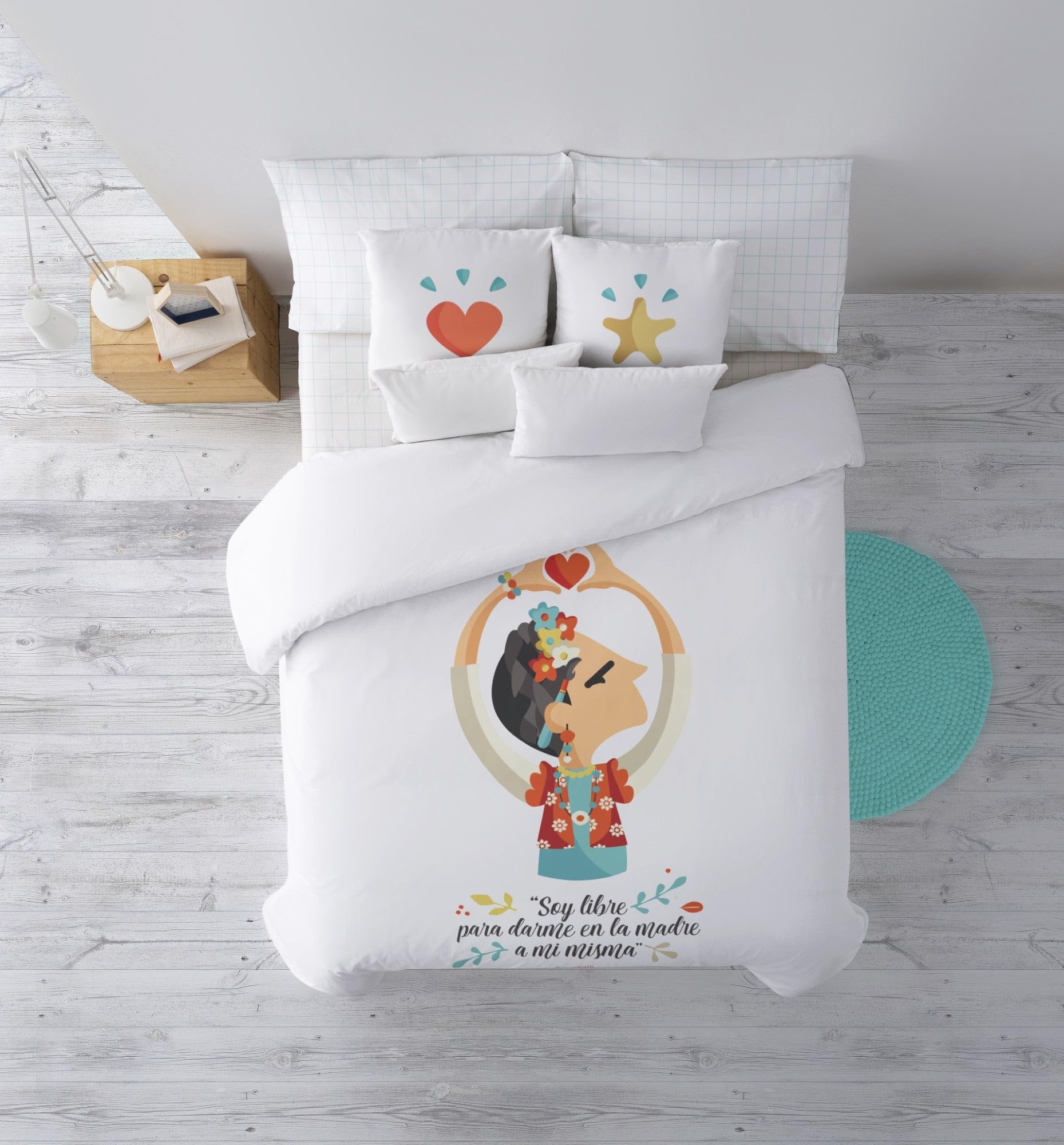 BELUM | Duvet Cover for 105 cm Bed (170 x 240 cm) 100% Organic Cotton 175 Thread Count | Oeko-Tex Certified | Model: Frida