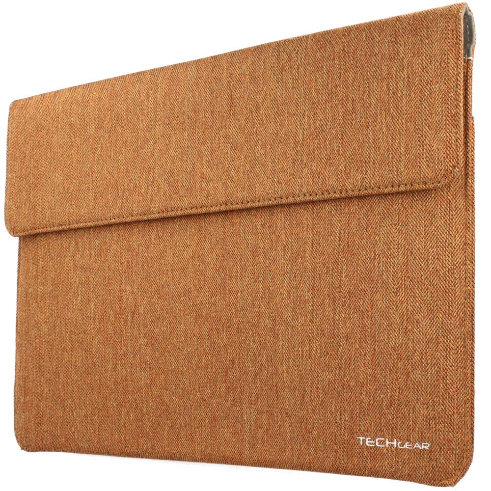 TECHGEAR Ultra Slim [Tweed Effect] Laptop Envelope Sleeve Case Cover with Pocket fits MacBook Air/Pro 13 Inch, Microsoft Surface Pro X/7/6/5 & other Tablets, Notebooks of similar size [SUNSET]