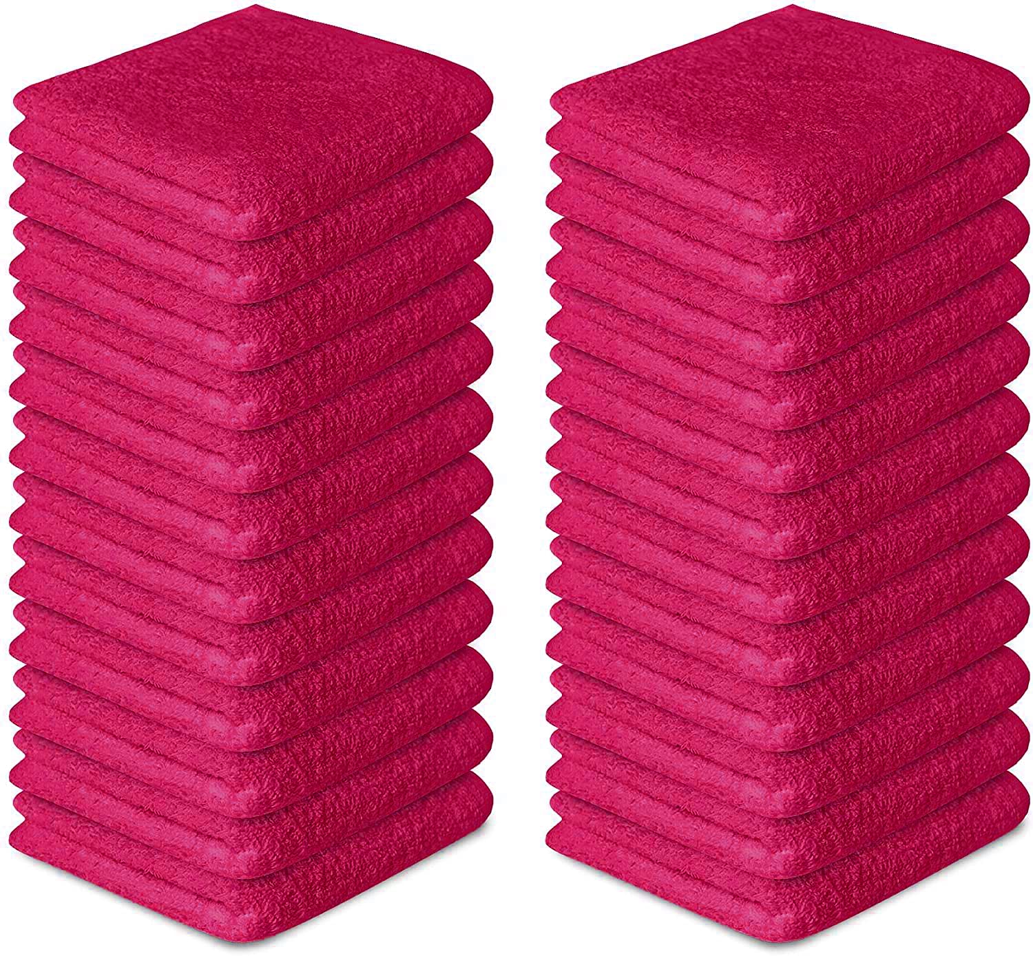 12 Pack Cotton Washcloths Set 100% Egyptian Cotton Face Cloths Towels Flannels(30 x 30 cm) Quick Dry And Absorbent Makeup remover (Hot Pink)