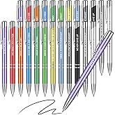 24 Pcs Inspirational Pens Bulk Coated Metal Personalized Motivational Ballpoint Pens with Quote for Back to School Gift Women Desk Encouraging Supplies, 12 Style