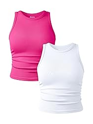 OQQ Women's 2 Piece Tank Tops Crew Neck Sleeveless