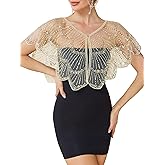 RRYIO 1920s Shawl Wraps for Women, Sequin Beaded Shawls and Wraps for Evening Dresses Party