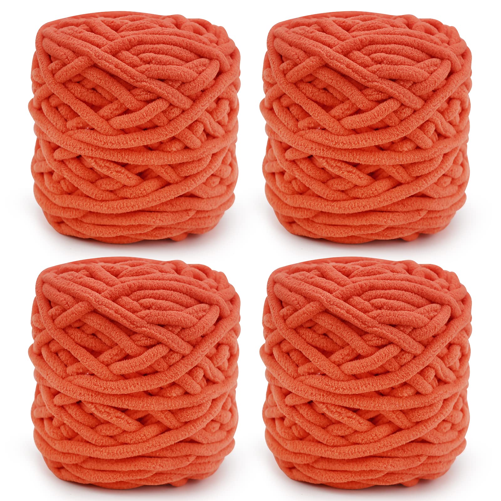 Knitting Wool Yarn 4 x 100g Multi-Colored Soft Chunky Yarn for Crochet Projects Making Plush Balls Handmade Bags Sweaters Shoes Hats Sweaters Blankets Scarves — image 1