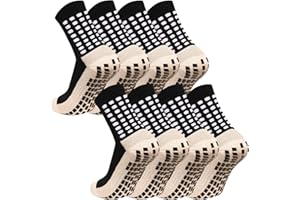 MIHAIR Men's Grip Soccer Socks Anti Slip Athletic Socks Non Slip Football Basketball Socks with Grip Pads2/4/6
