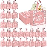 50 Pcs Cielito Lindo Party Favor Bags Reusable Pink Mexican Gift Bags Non Woven Platos De Barro Mexicanos Candy Bag Cinco De Mayo Goodie Bags with Handles for Fiesta Mexican Baby Shower Party Favors
