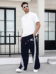 GORGLITTER Men's Baggy Wide Leg Sweatpants Y2K